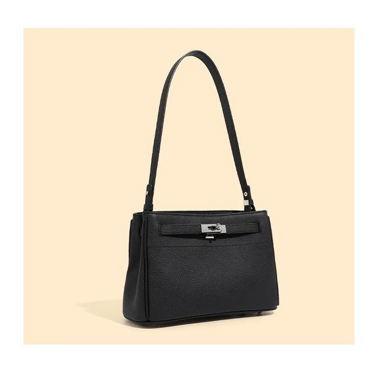 Fashion lock simple single underarm cross body kelly bag 2917 black