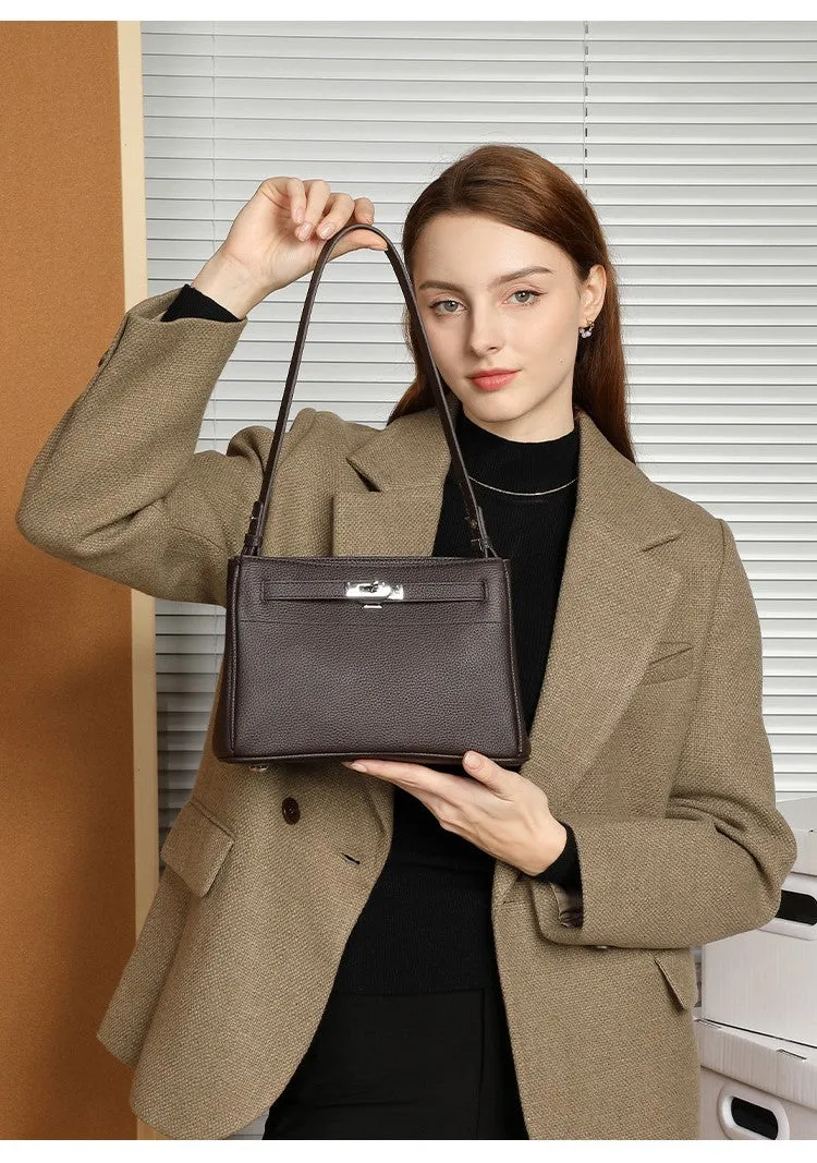 Fashion lock simple single underarm cross body kelly bag 2917 black