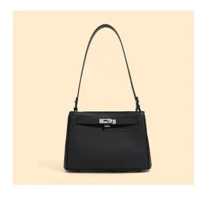 Fashion lock simple single underarm cross body kelly bag 2917 black