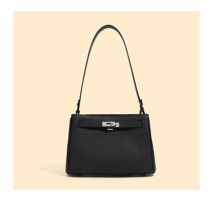 Fashion lock simple single underarm cross body kelly bag 2917 black