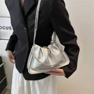 Faux Leather Chained Shoulder Bag Faux Leather Chained Shoulder Bag