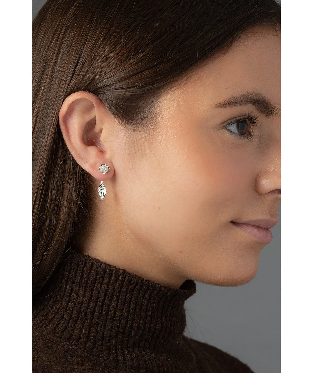 Gift Packaged 'Blossom' Sterling Silver Flower Drop Earring