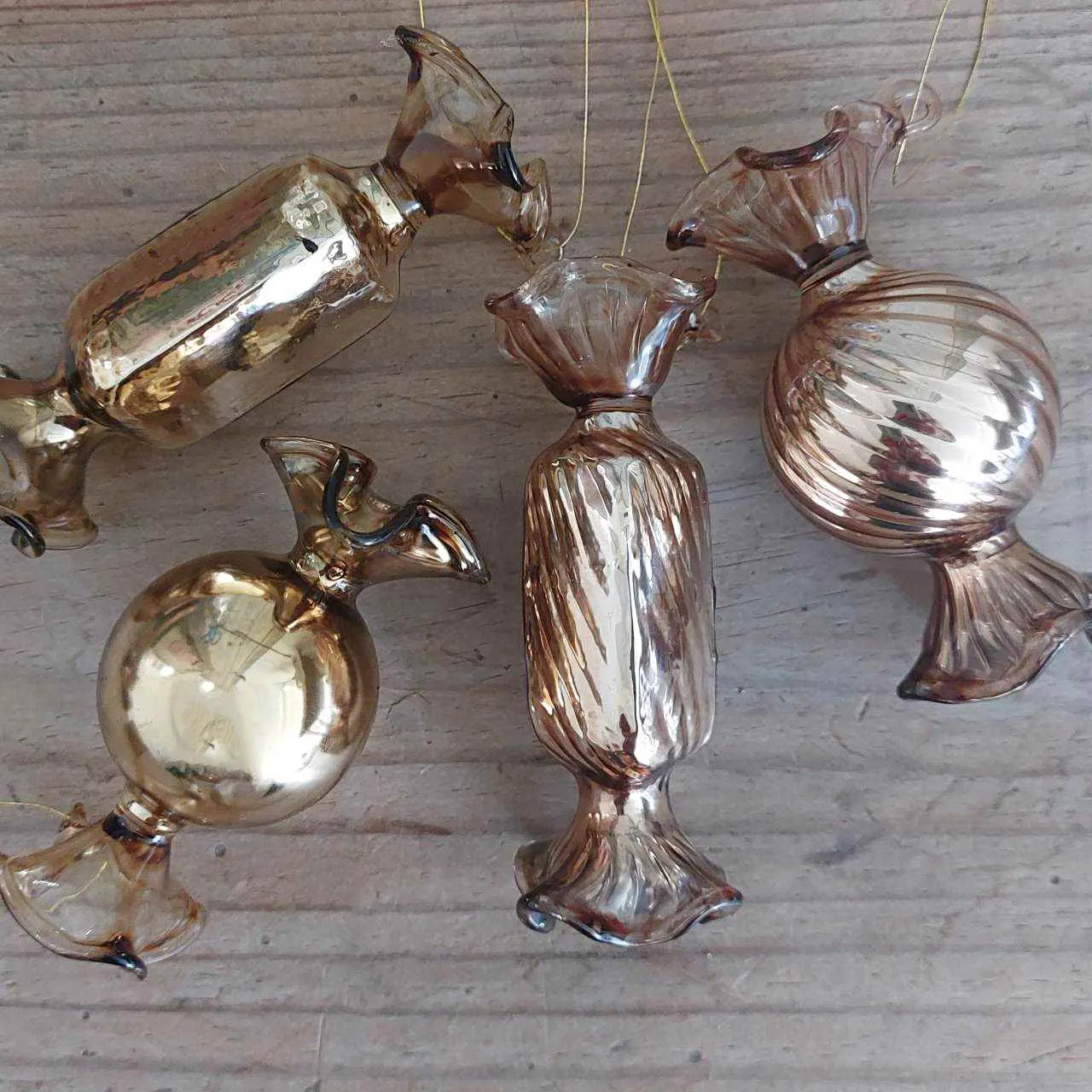 Glass Candy Decoration - Gold