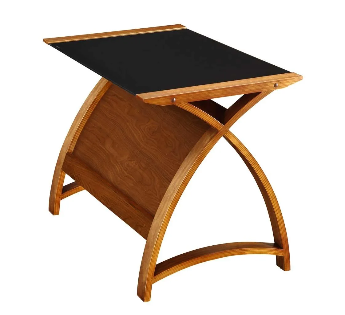 Glass Office Desk With Walnut Frame PC201-LT-1300-WB