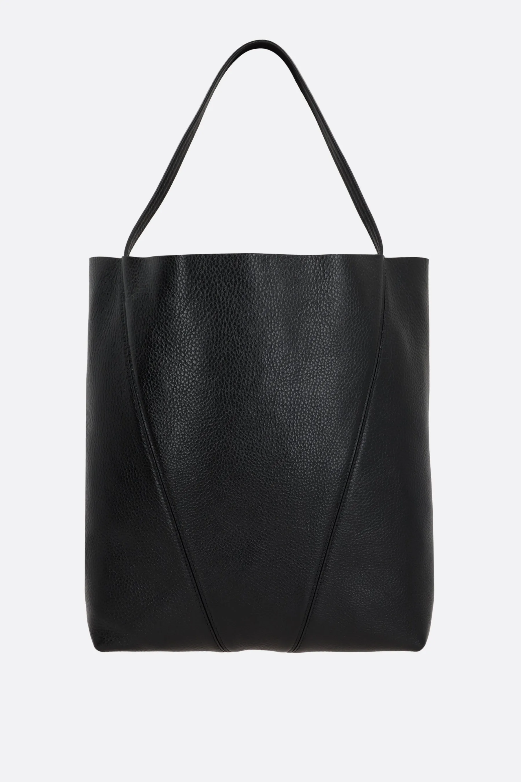 Grainy Leather Chain Tote Bag