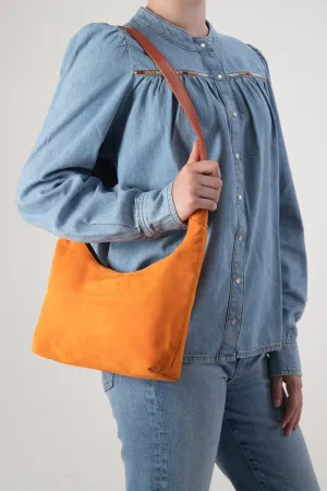 Harpers Emporium Shoulder Bag in Orange suede