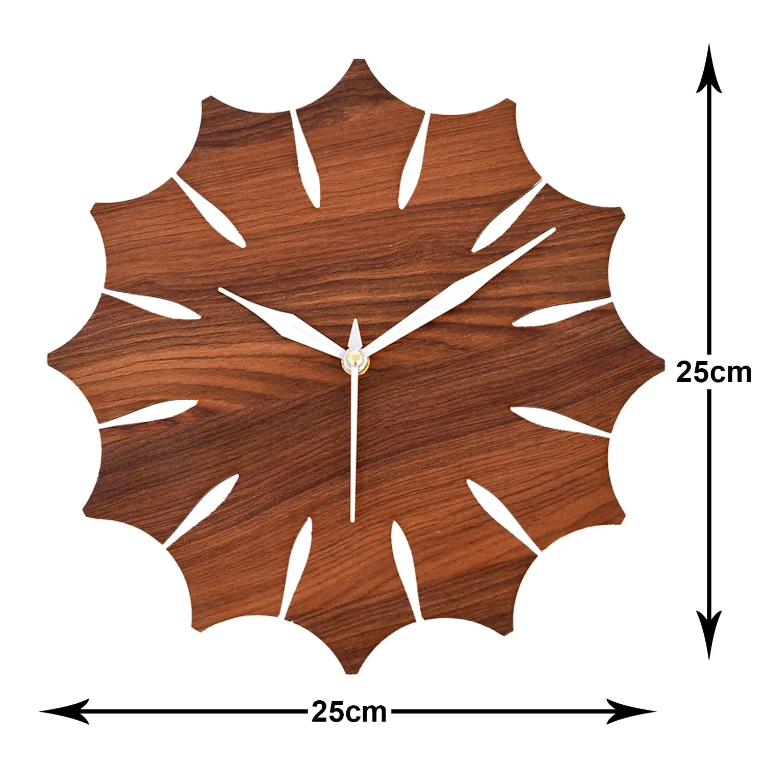 Heart Home Designer 10" Wooden Wall Clock for Home/Kitchen/Office (Brown), Standard, (49HH0486)