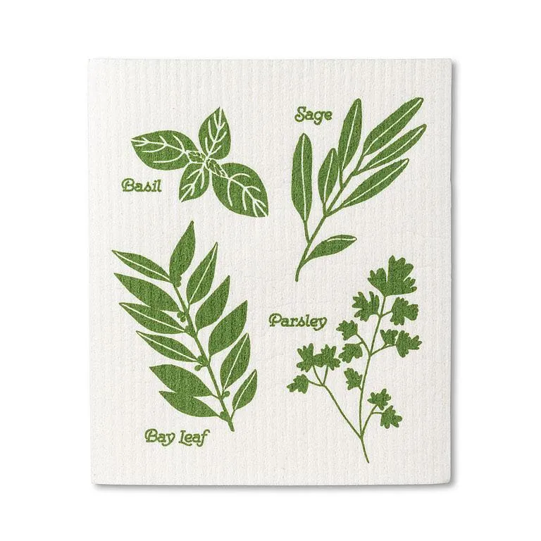 Herbs Swedish Dish Cloths - Set of 2