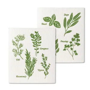 Herbs Swedish Dish Cloths - Set of 2