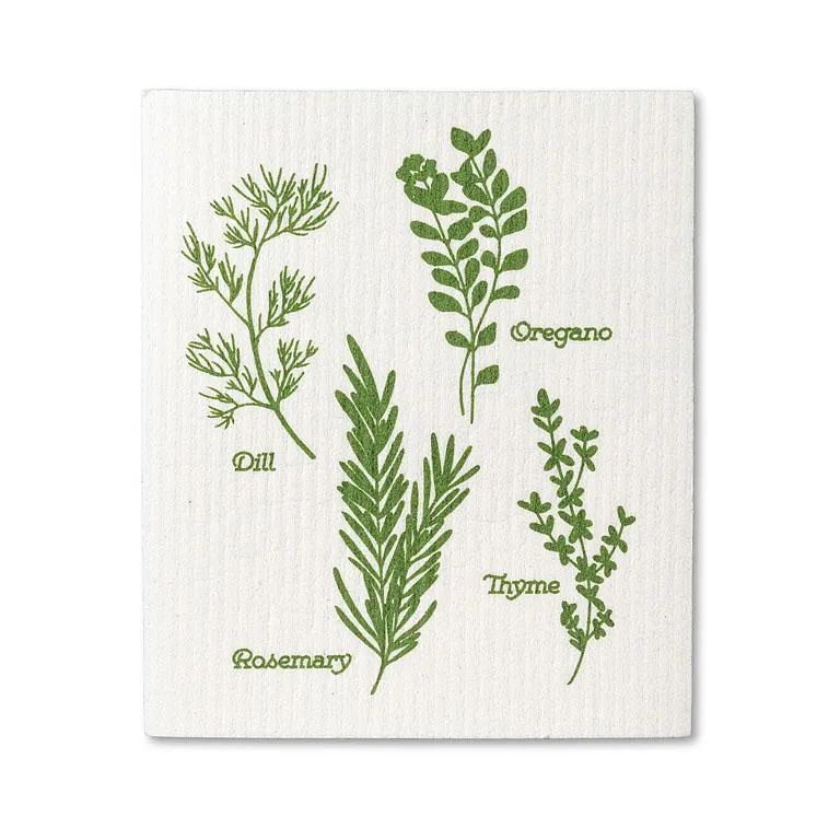 Herbs Swedish Dish Cloths - Set of 2
