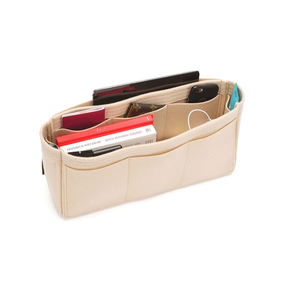 Hermes Herbag Bag Models Organizer Insert, Classic Model Bag Organizer with Exterior Pockets