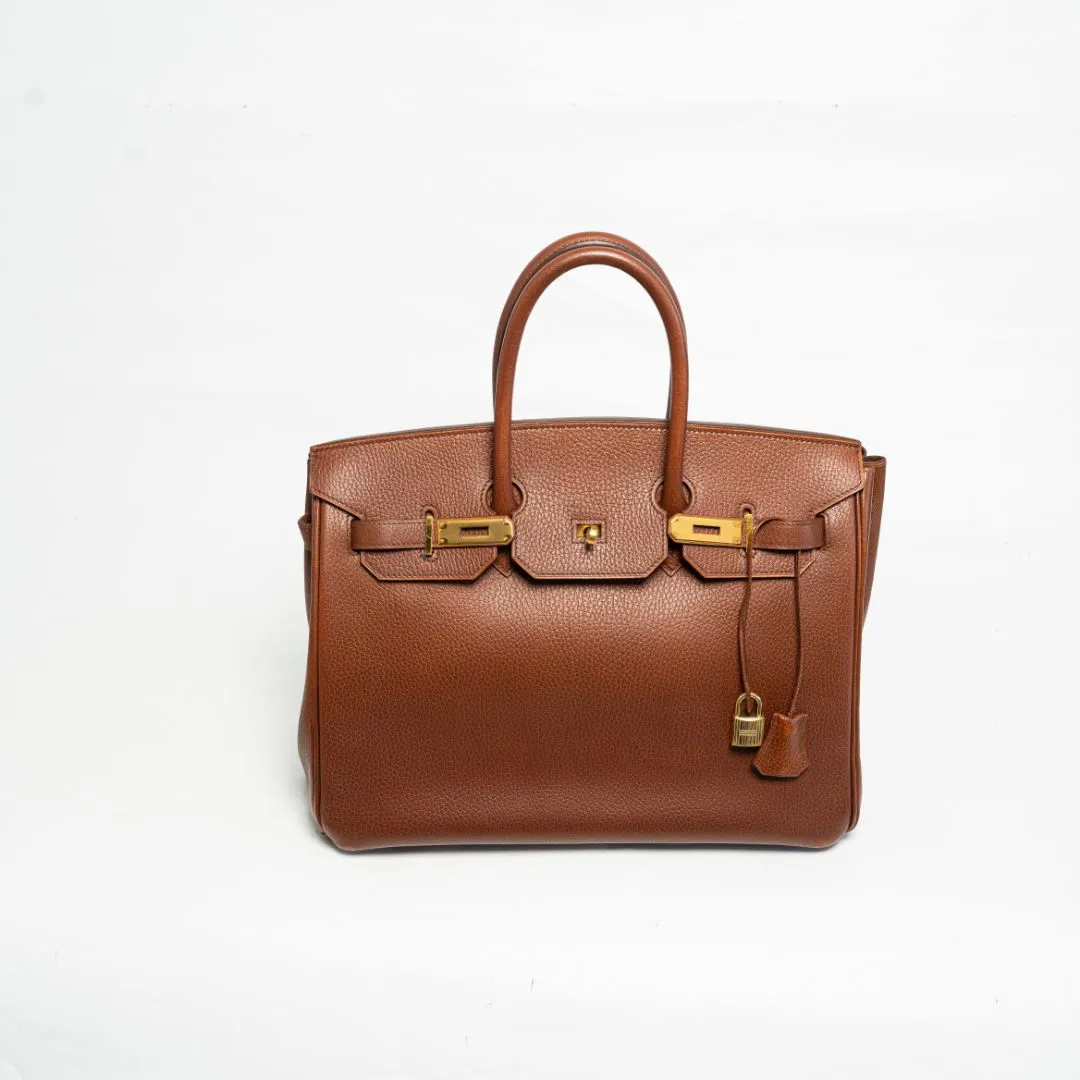 Hermès 35 Ardennes leather Gold