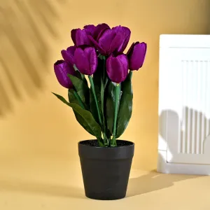 Homestic Artificial Plant | Natural Looking Plants | Decoration Artificial Flowers Pot | Plants for Office Décor | Artificial Flowers for Decoration | | Nine Headed Tulip | Multicolor