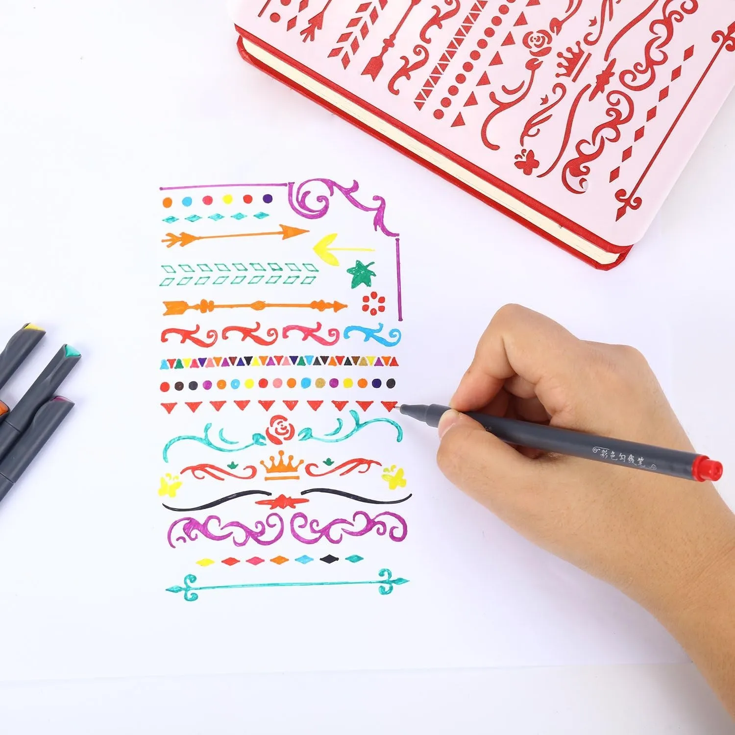 Ibayam Journal Planner Pens Colored Pens Fine Point Markers Fine Tip Drawing Pens Fineliner Pen for Bullet Journaling Writing Note Taking Calendar Coloring Art Office School Supplies, 18-Pack