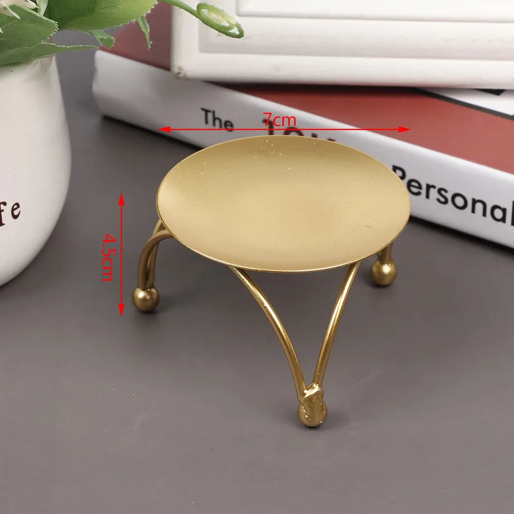 Iron Plate Candle Holder Gold Black Decorative Pillar Candlestick For LED&Wax Candles Wedding Party Festival Desktop Decoration