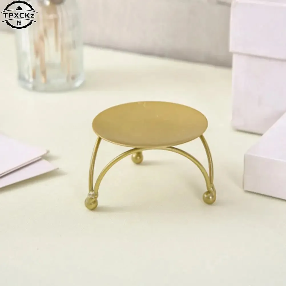 Iron Plate Candle Holder Gold Black Decorative Pillar Candlestick For LED&Wax Candles Wedding Party Festival Desktop Decoration