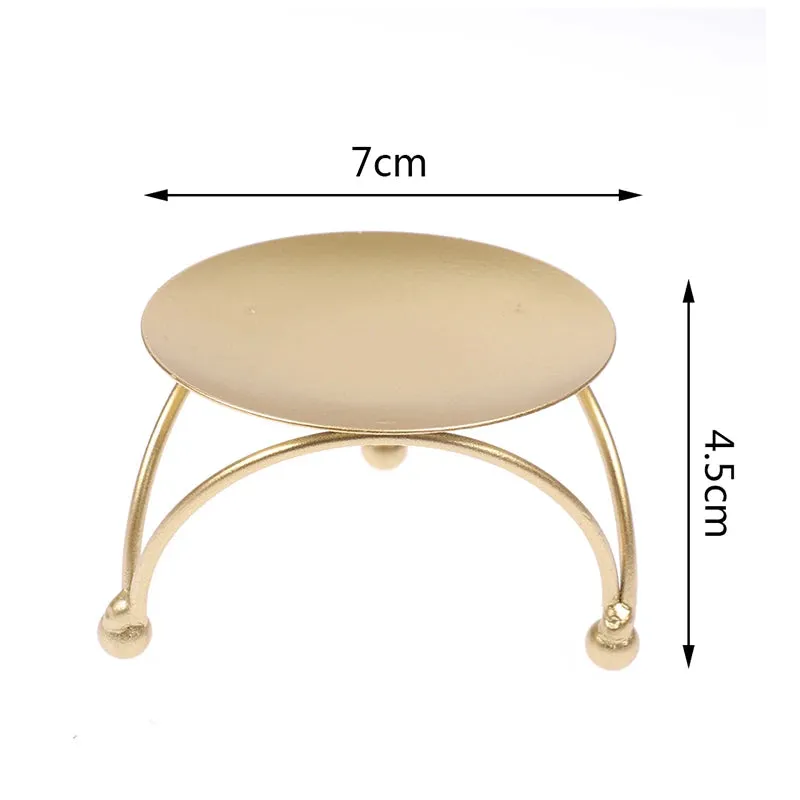 Iron Plate Candle Holder Gold Black Decorative Pillar Candlestick For LED&Wax Candles Wedding Party Festival Desktop Decoration