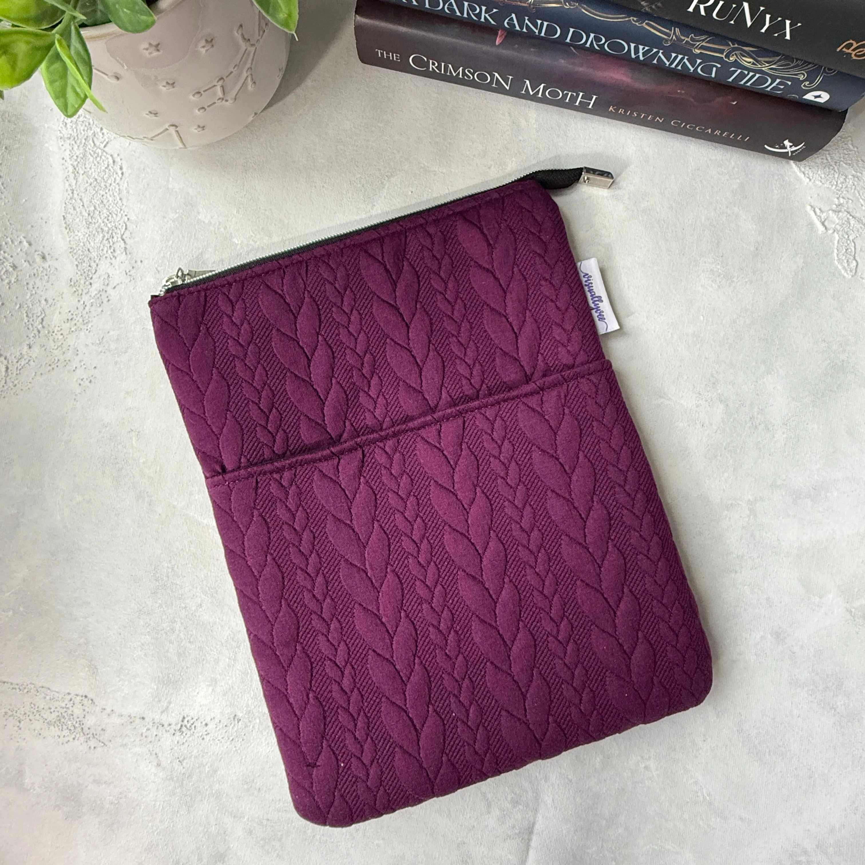 It’s Sweater Weather - Plum -  Zippered Book Sleeve