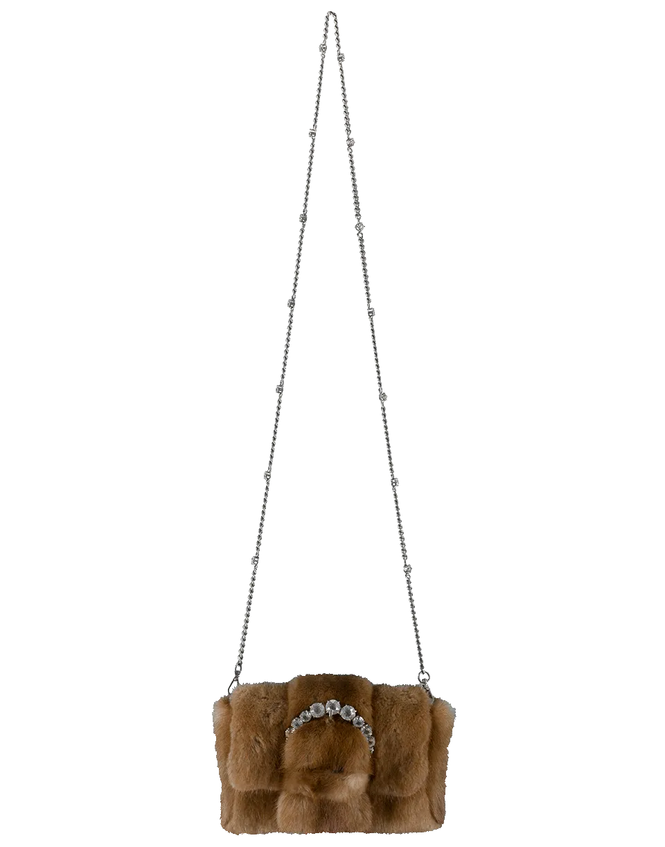 Jeweled Fur Bag