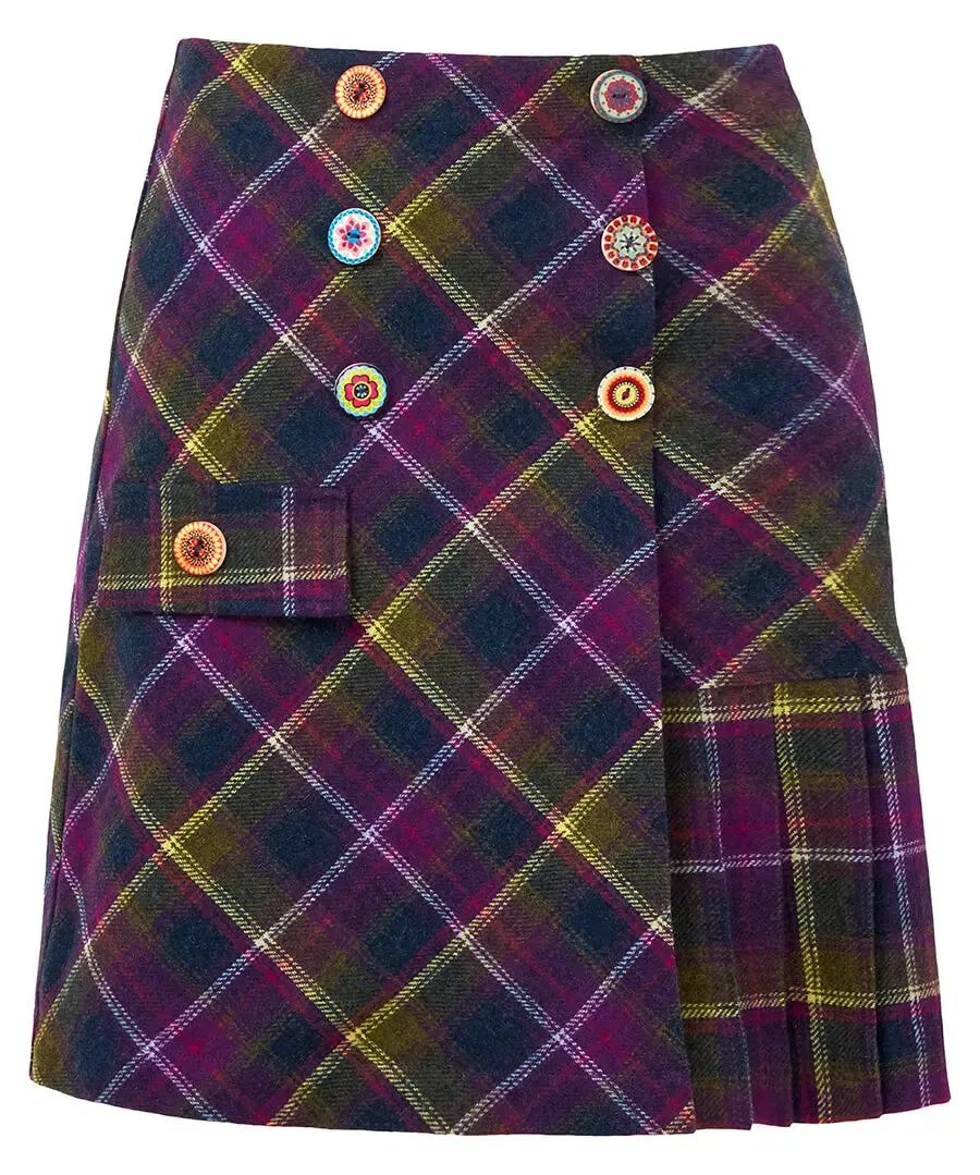Joe Browns 12 Purple Joe's Favourite Checked Skirt