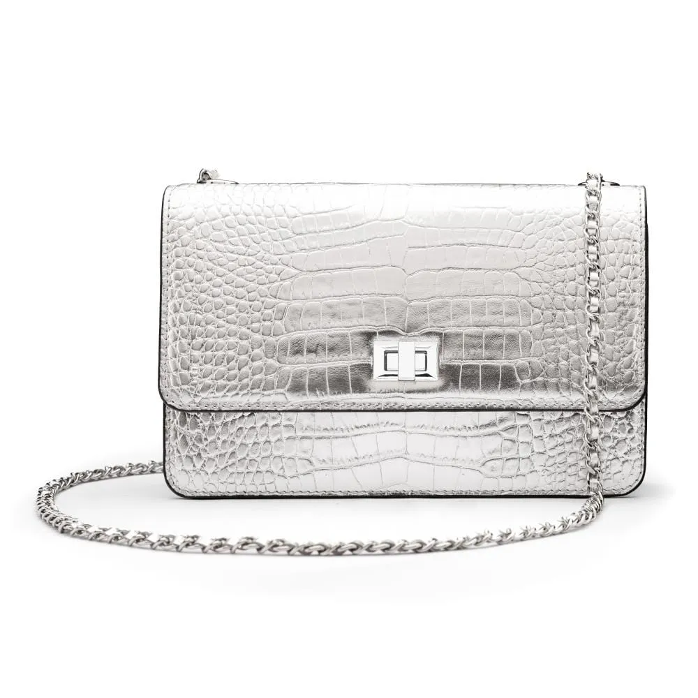 Julia Bag - Silver Croc