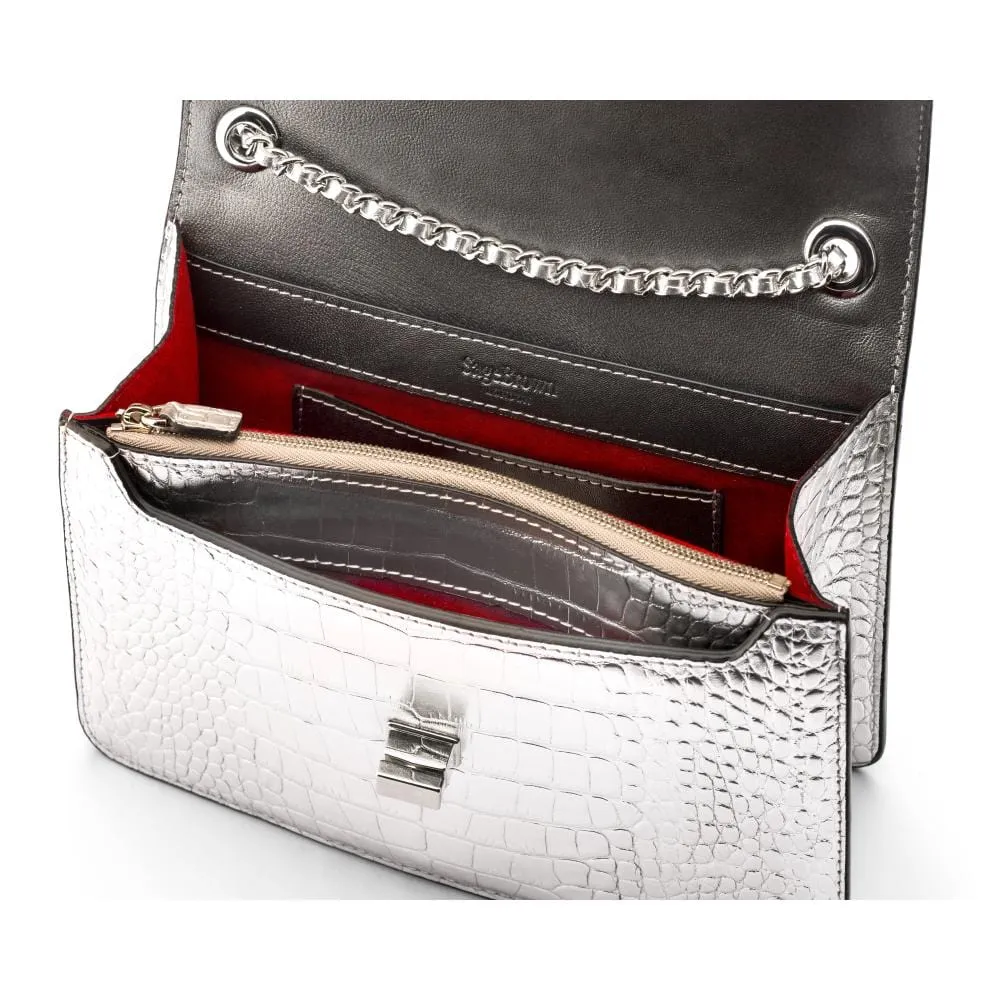 Julia Bag - Silver Croc
