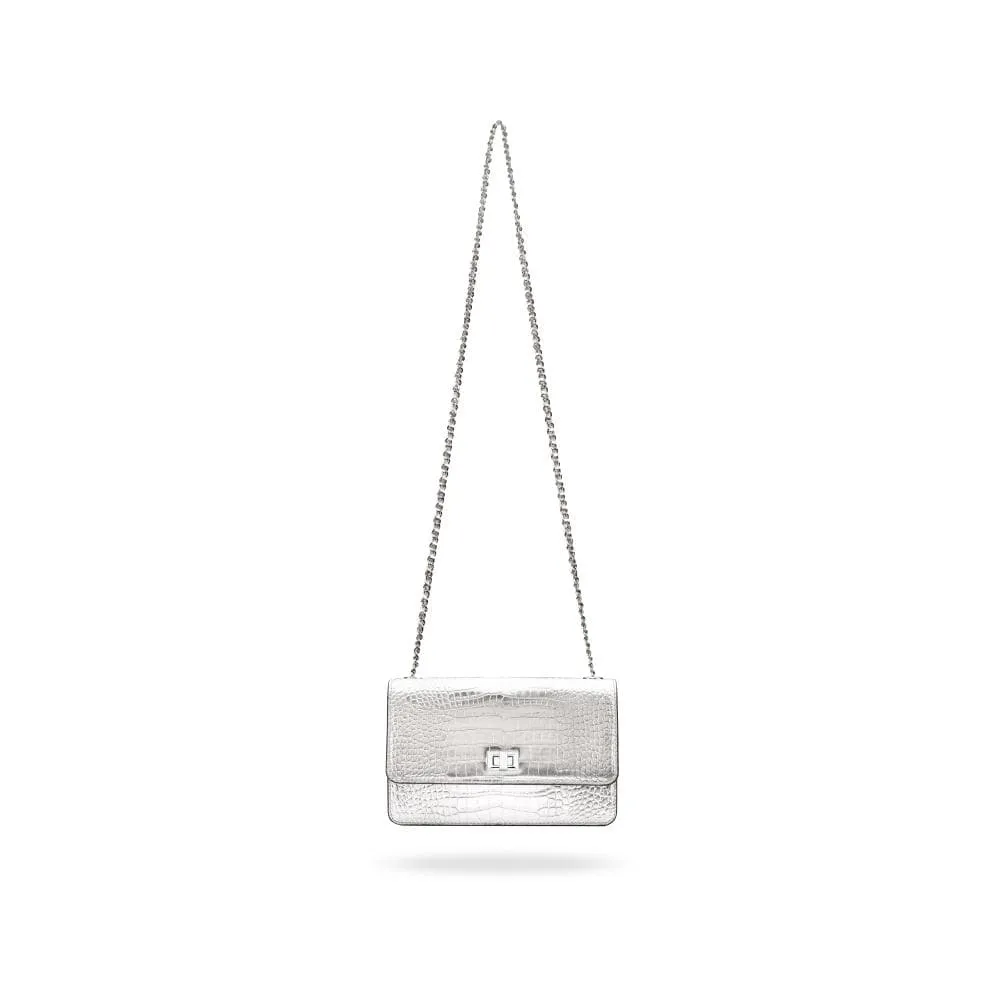 Julia Bag - Silver Croc
