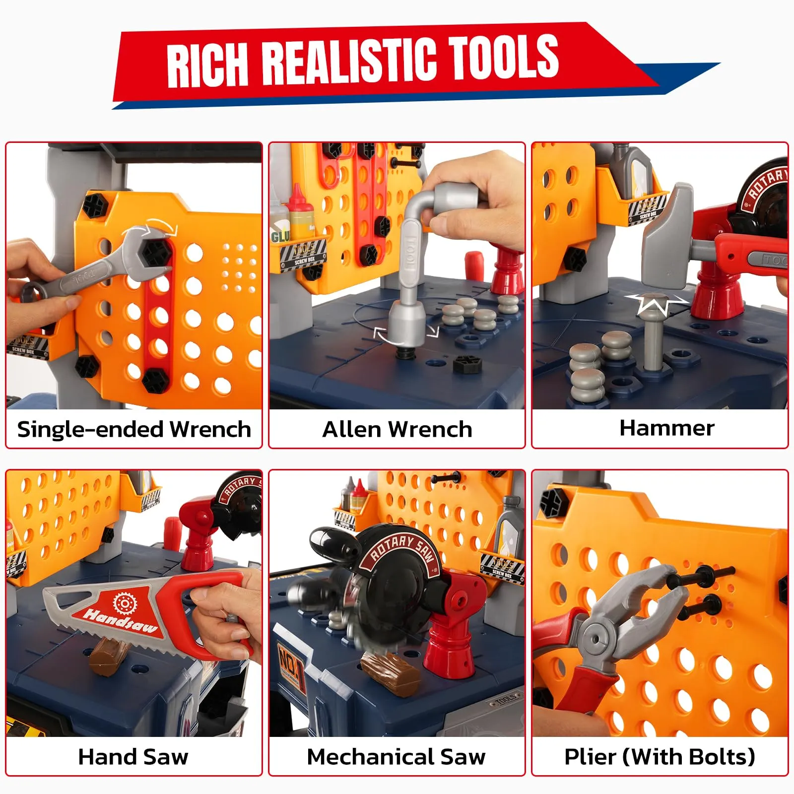 Kids Tool Bench with Electric Drill Set