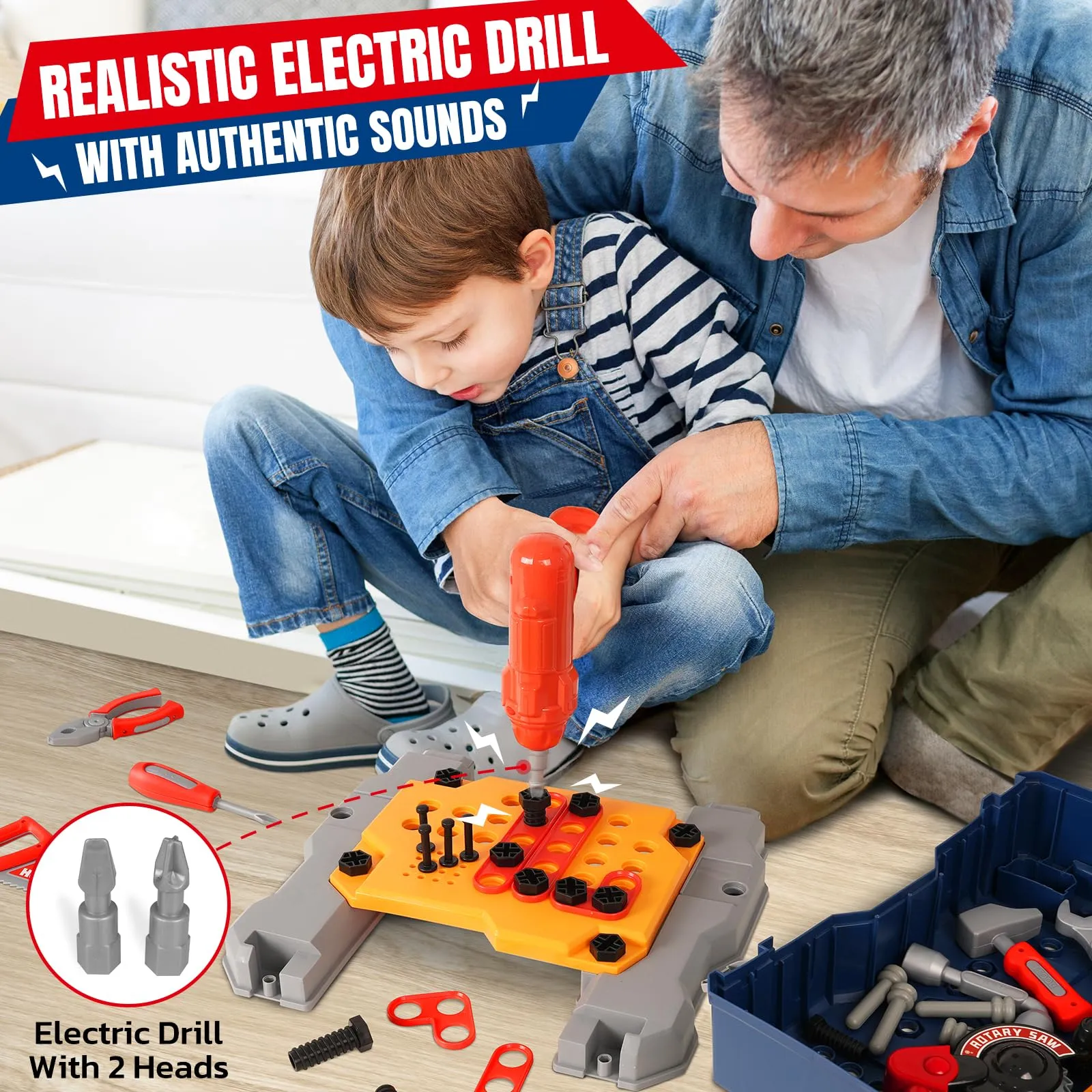 Kids Tool Bench with Electric Drill Set