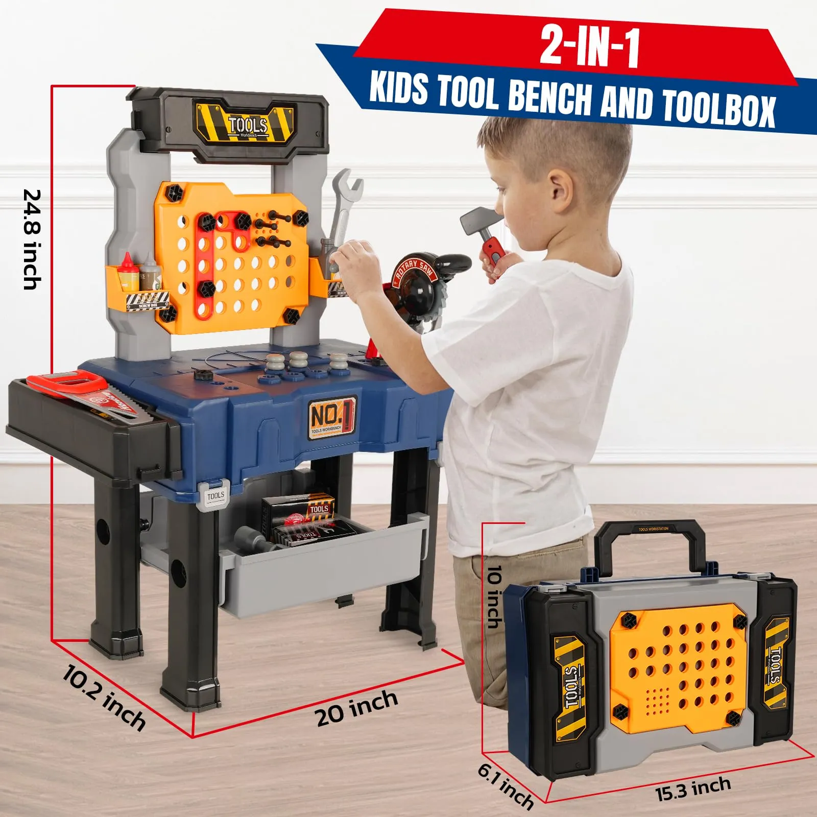 Kids Tool Bench with Electric Drill Set