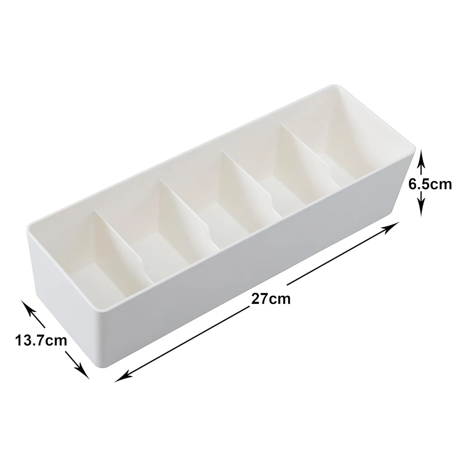 Kuber Industries Cloth Storage Box 5 GridDrawer Divider|Wardrobe Organizer For clothes-Pack of 5 (White)