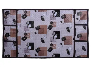 Kuber Industries Flower Print PVC Fridge Top Cover with 6 Utility Side Pockets (Pink)