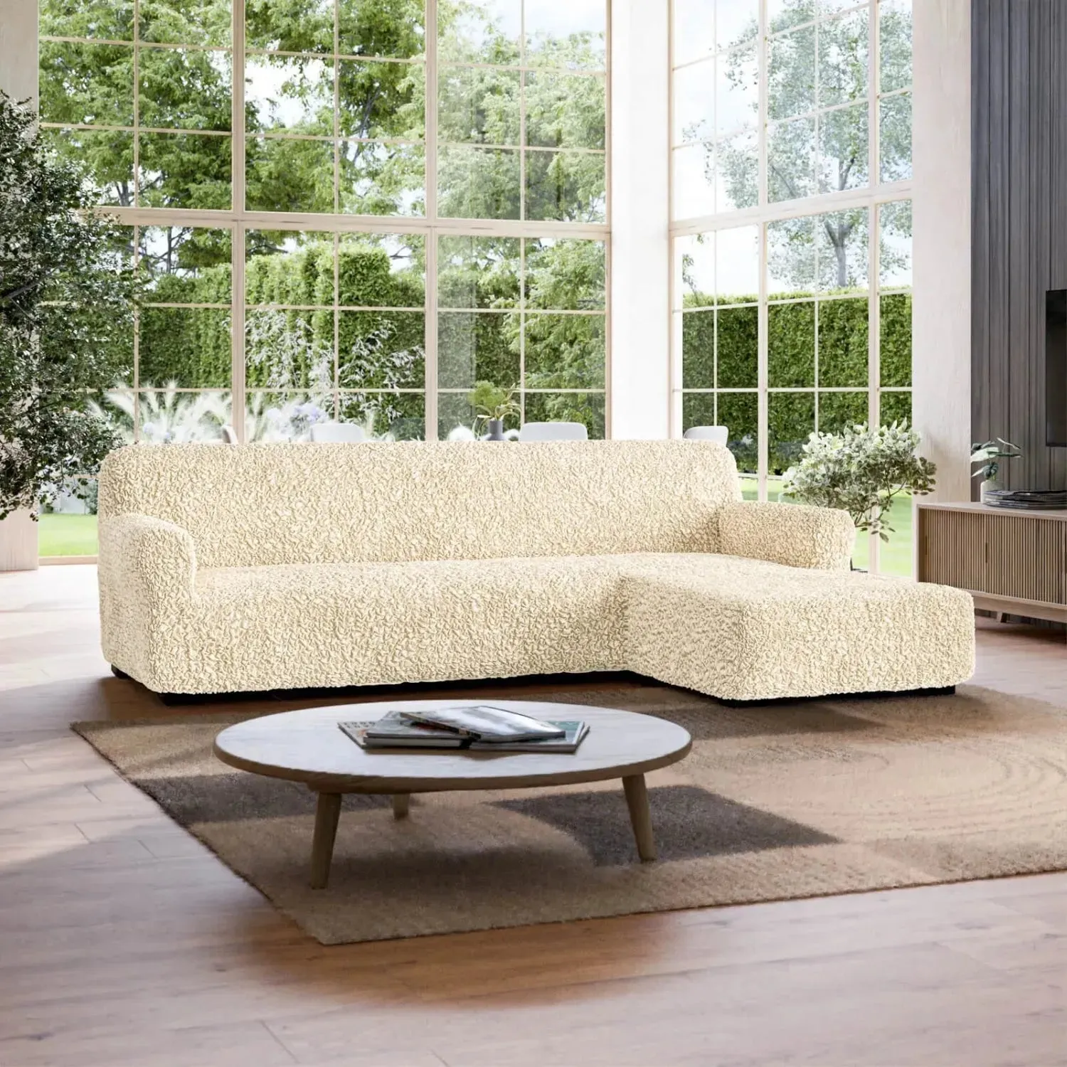 L-Shaped Sofa Slipcover (Right Chaise), Fuco Cotton Collection