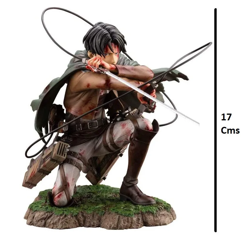 Levi Ackerman Fortitude Sitting Ver. Attack On Titan Action Figure  | 17 Cms |