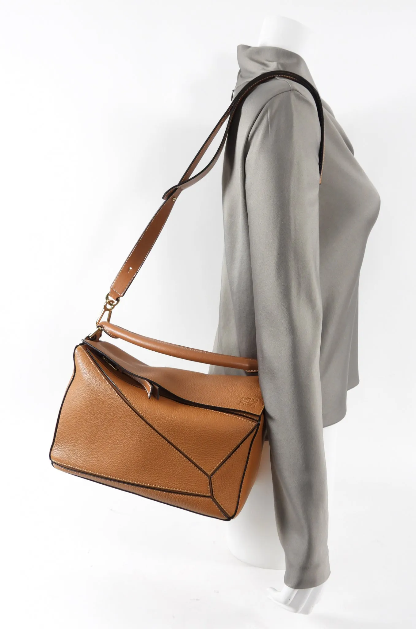 Loewe Tan Leather Medium Puzzle Bag