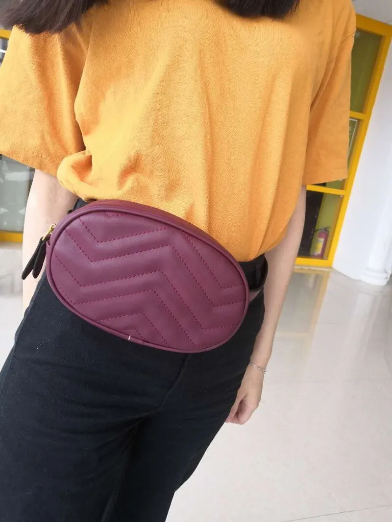 Luxury Fashionable Women's Barrel-shaped Leather Waist Bag