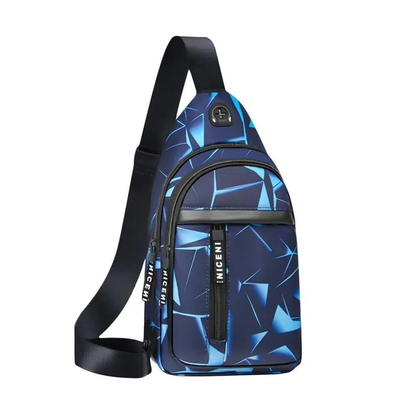 Men USB Charging Shoulder Bag