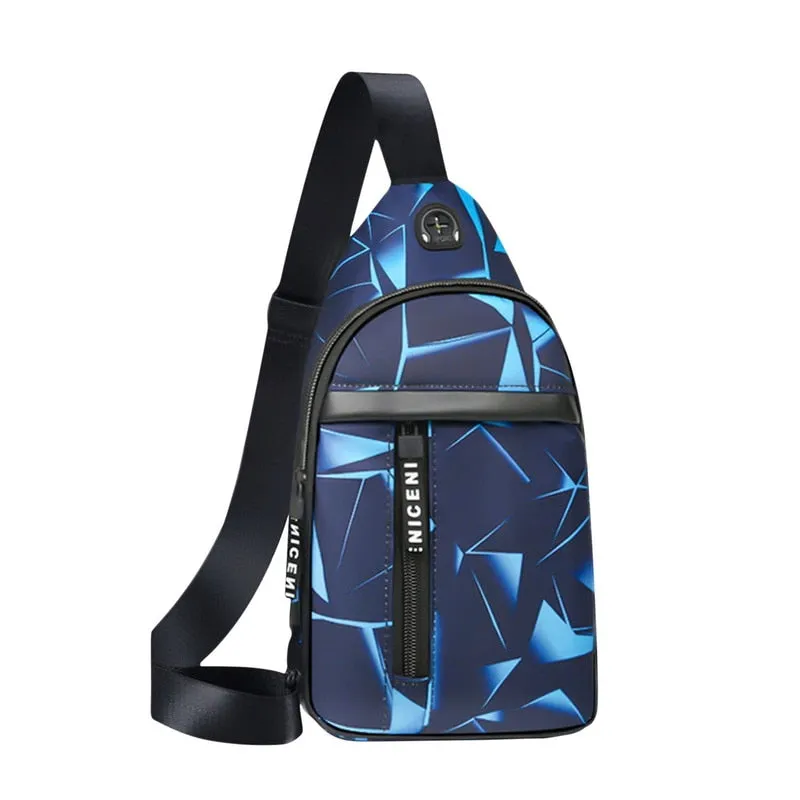Men USB Charging Shoulder Bag