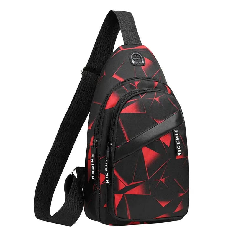Men USB Charging Shoulder Bag