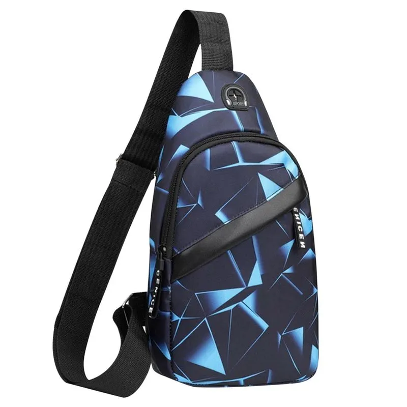 Men USB Charging Shoulder Bag