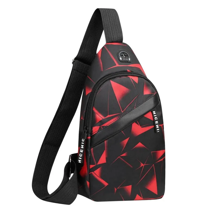Men USB Charging Shoulder Bag
