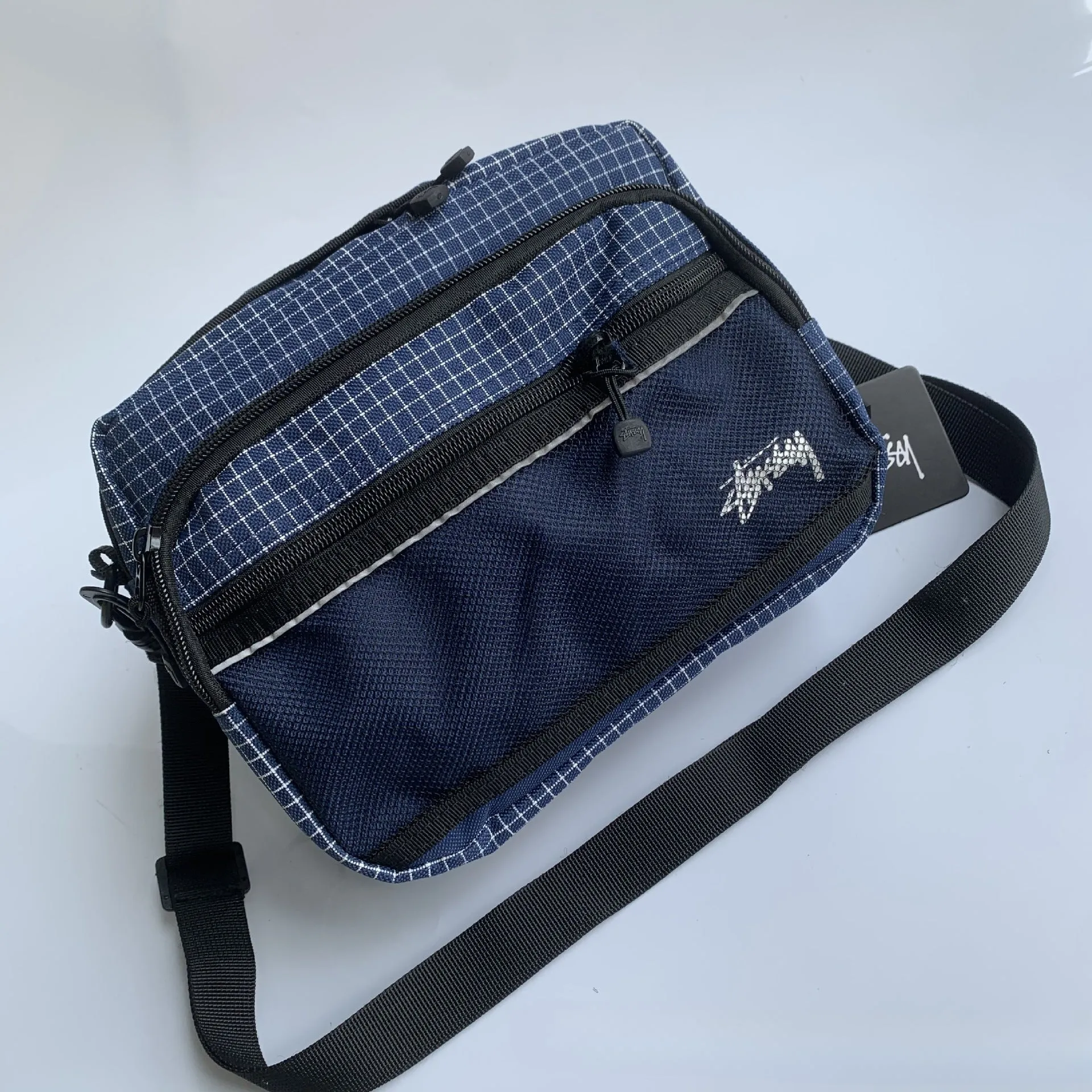 Mens Stussy Bag Stusy Plaid Shoulder Crossbody Bag Men's Shoulder Bag