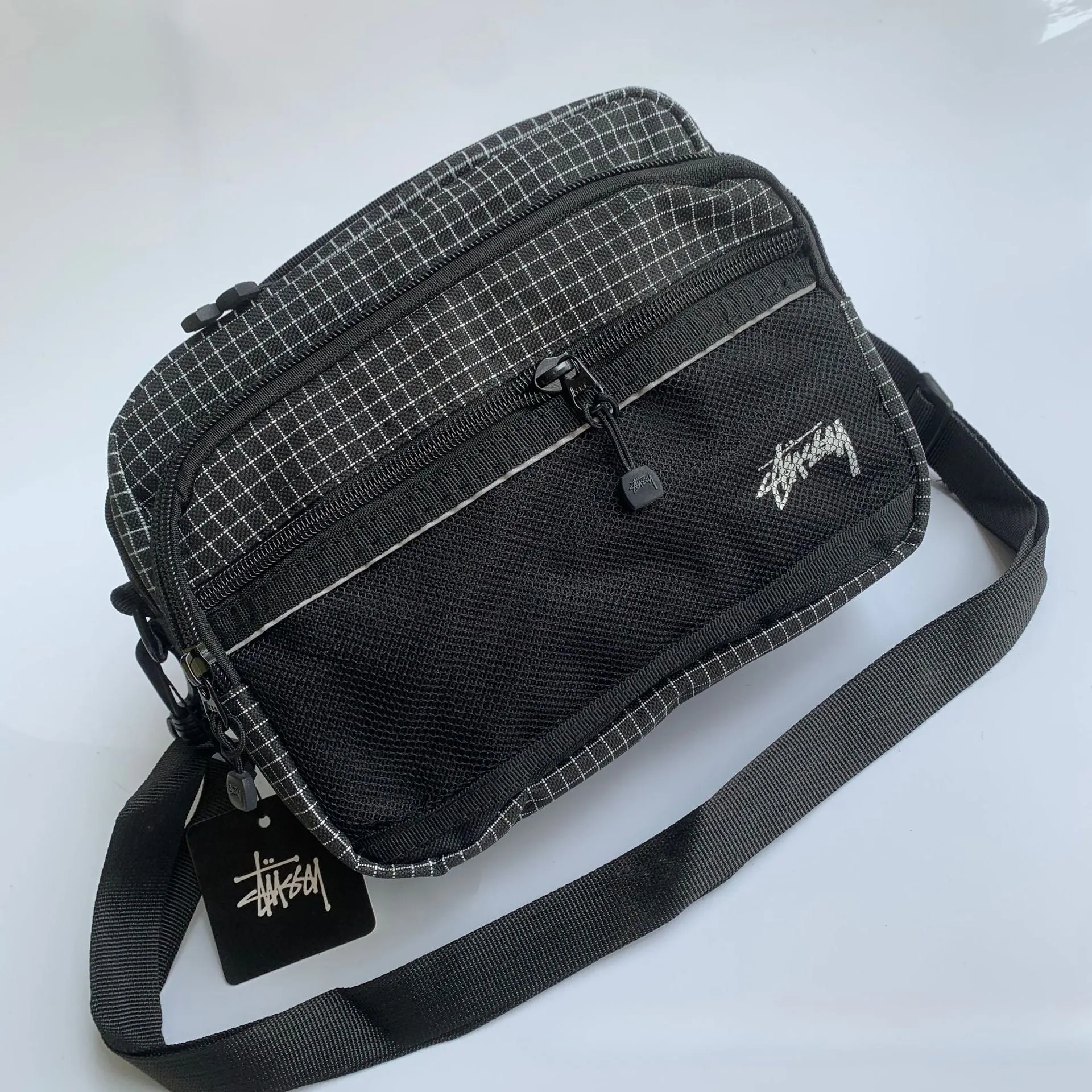 Mens Stussy Bag Stusy Plaid Shoulder Crossbody Bag Men's Shoulder Bag