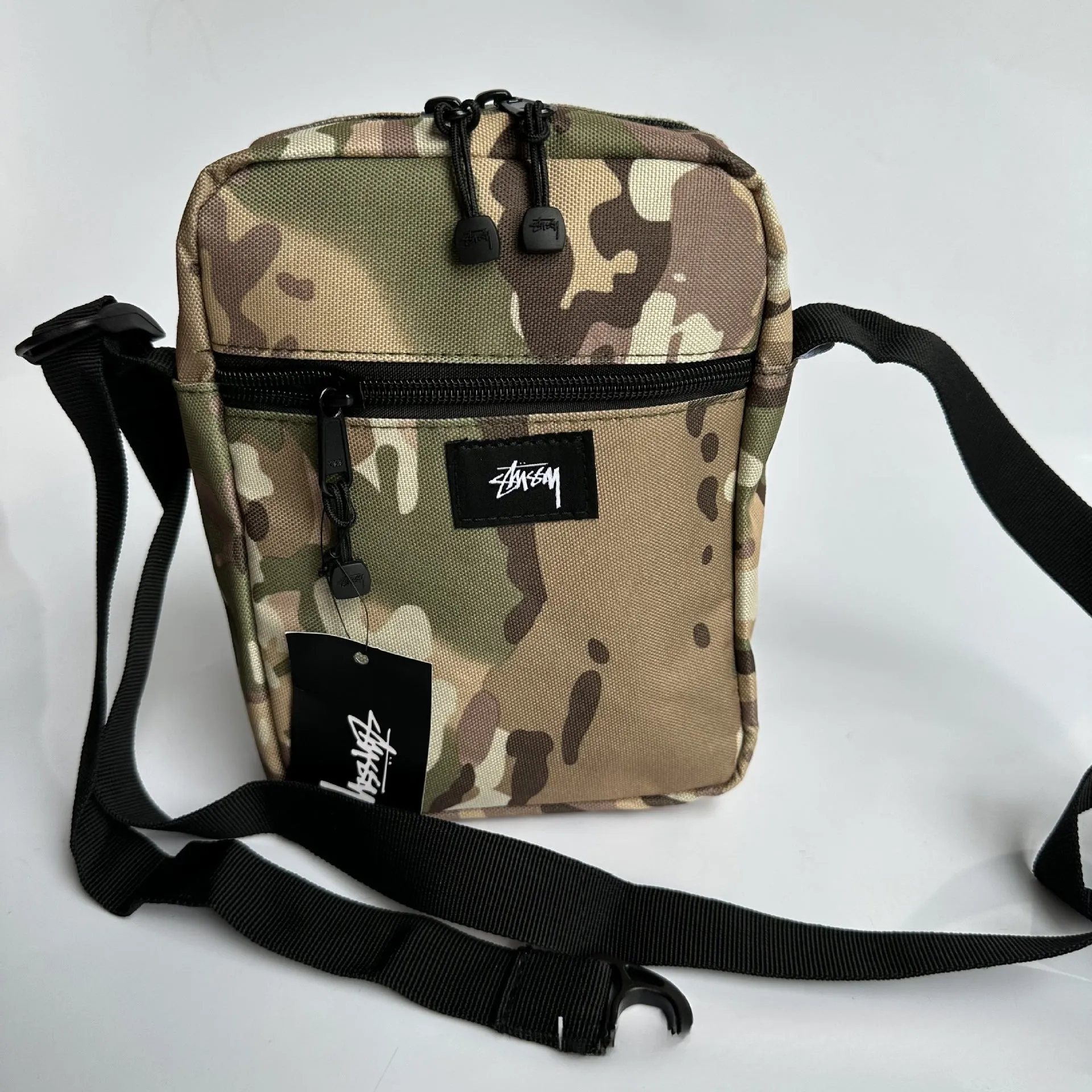 Mens Stussy Bag STUY Men's Plaid Vertical Shoulder Crossbody Bag