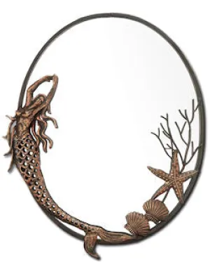 Mermaid Dance Oval Wall Mirror