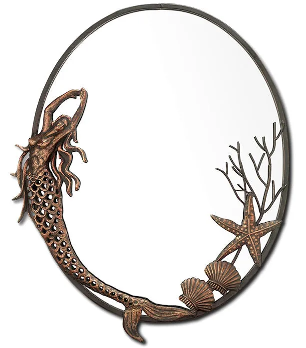 Mermaid Dance Oval Wall Mirror