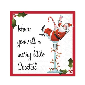 Merry Santa Cocktail Paper Napkins