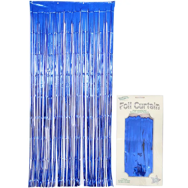 Metallic Blue Door Curtain
