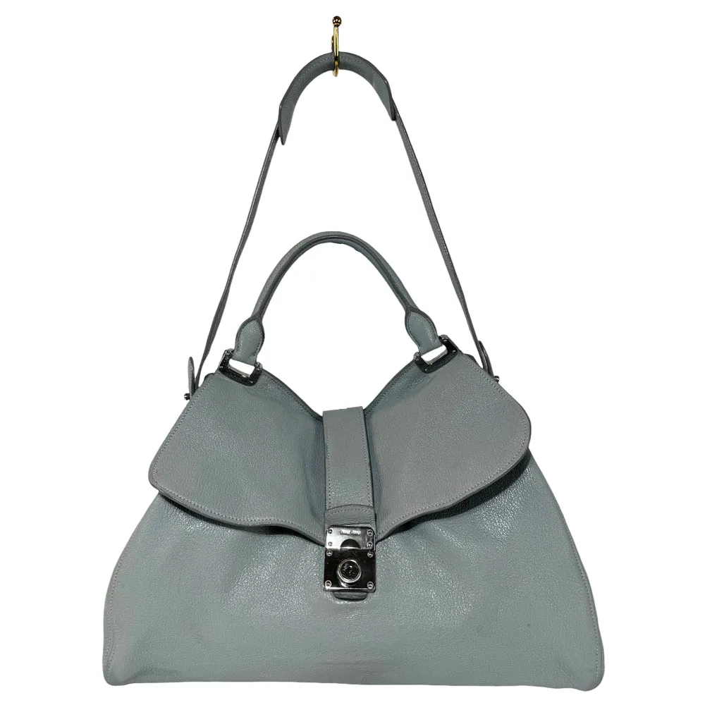 MIU MIU Grey Leather Shoulder Bag LHQ386