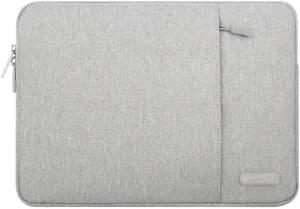 MOSISO Laptop Sleeve Bag Compatible with MacBook Air 13 inch A2337 M1 A2179 A1932 2018-2021/Pro 13 inch A2338 M1 A2251 A2289 A2159 A1989 A1706 A1708, Polyester Vertical Case with Pocket, Gray